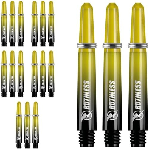 Ruthless Deflectagrip Dart-Schäfte aus Polycarbonat, langlebige Stiele mit Federn in Tweenie-Länge, 40 mm, mehrere Farben und Packungsgrößen