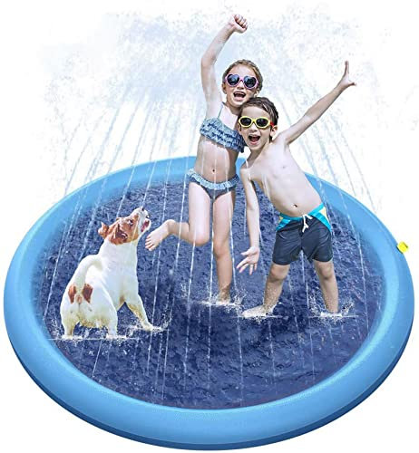 Almohadilla de Chorro de Agua antisprash, Almohadilla de Chorro de Agua antisprash para Perros Juguetes de Agua duraderos para Perros, Almohadillas de Agua inflables (170cm) (170CM)