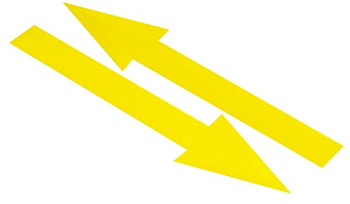 PATIKIL 8x2 Arrow Sticker, 15 Pack PVC Removable Self Adhesive Waterproof Large Arrow Sign Floor Decal Wall Marking for Road Instructions, Yellow