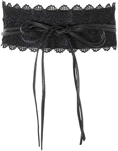 Satohom Damen Kleid Spitze Gürtel Taillengürtel Bindegürtel Wickelgürtel Vintage Hüftgürtel, Taillenband Selbstknoten binden Cinch-Gürtel