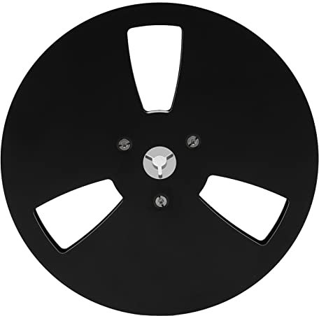 Extension Cord Reel Cable Extension Cord Empty Tape Reel 1/4 7 Inch Universal 3 Holes Aluminum Alloy Open Reel Empty Aluminum Alloy Take Up Reel Takeup Reel for NAB Black