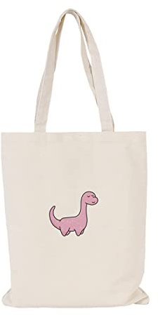 Kinde Jutebeutel Rosa Dinosaurier Tote Bag Baumwolle Hanf Stoffbeutel Große Kapazität Stofftasche Faltbar Jutetasche Langlebig Baumwolltasche Bedruckt Stoffbeutel zum Bemalen Waschbar 30x40cm/1 Pcs