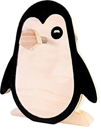 Xnferty Tier-Brillenhalter, 14,9 cm, Niedlicher 3D-Brillenhalter aus Holz, Lustiger Brillenhalter in Welpen-, Hunde- und Katzenform, Nachttisch, Brillenhalter für Zuhause, Büro, Dekoration,(Pinguin)