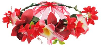 Kajeer Blumenkranz Haarschmuck für Damen - Festival Blumen Haarschmuck Krone Stirnband Einstellbare Bandlänge Hochzeit Floral Kopfschmuck für Kleid