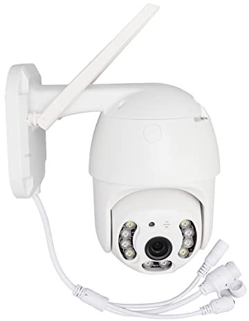 SIXRUN Wireless Webcam Dual Light 3MP IP66 360 Degree Rotation Wall Mounted Remote Outdoor Monitor Wireless Webcam Outdoor Wireless Monitor (UK Plug)