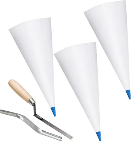 GOSER Lot de 3 de Mortier de Maçonnerie pour Coulis de Carrelage et Joints de Brique et Pointeurs de Couture, de Tuyauterie Robustes, Sac de Scellant de Coulis (Bleu)