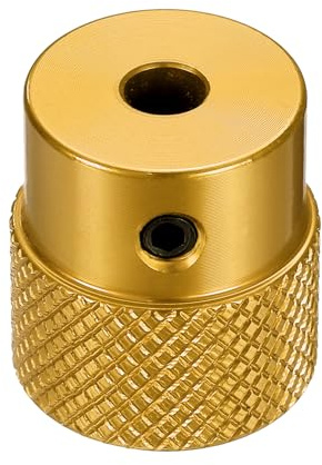 QUARKZMAN Aluminiumlegierung Handrad 20mm OD 4mm Bohrung Aluminium Fräsmaschine Griff Maschinenwerkzeug Handrad mit Schlüssel und 2 Stück Schrauben für Fräsmaschine Drehmaschine, Goldton