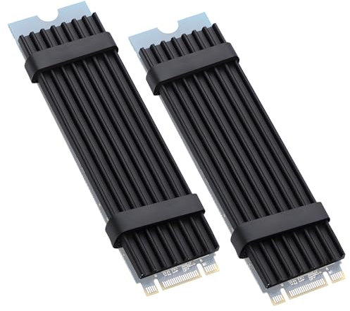 Novstuf M.2 Heatsink for 2280 M.2 SSD, 2 Pack Aluminum Heatsink with Thermal Silicone Pads Radiator Heat Sink Cooling Fin for PC/PS5/PS5 Slim Installation 70x22x3mm