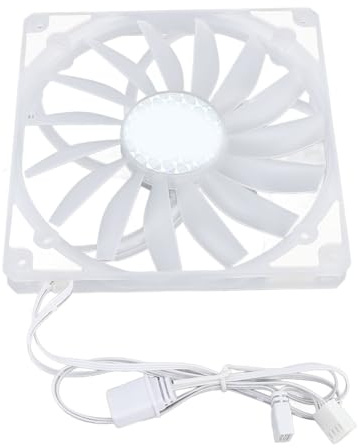 IT Box Fan, ABS BAN SPEED 300-1100RPM 140 Mm Argb PWM Silent Fan Thin for the Office (White)