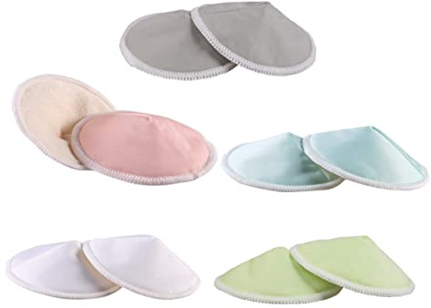 10pcs 3 Layers Bowl Shaped Anti Galactorrhea Breast Feeding Pads | Tpu Fibre Build, Washable Breathable Thickening Design, Portable Pack for Nursing Use Random Color