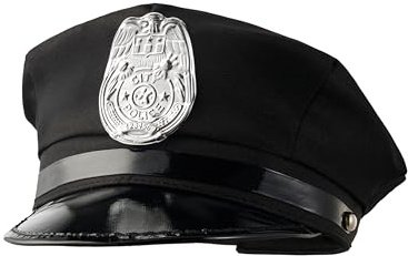 Spooktacular Creations Unisex-Polizistenhut für Erwachsene, Halloween, Cosplay, Offizierskapitänshut, Kostümzubehör für Männer, Frauen, Gefängniswärter, Räuber, Bühnenauftritte, Rollenspiele
