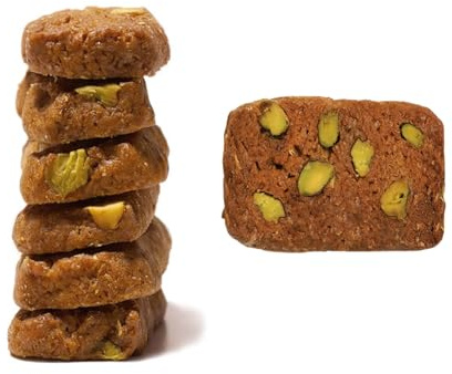 18 Carati | Smeraldo Vivo | Biscotto integrale con pistacchi, miele italiano e zenzero | Biscotti artigianali italiani fatti a mano | Senza latte | Confezione regalo 130 g