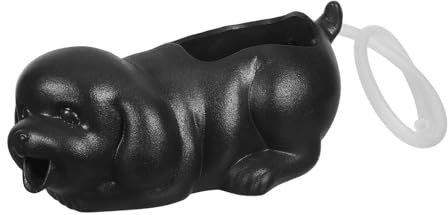 BESTonZON Fontaine à Jet Eau Céramique Décoration Aquarium Jardin Statue De Chiot Unique pour Intérieur Et Extérieur