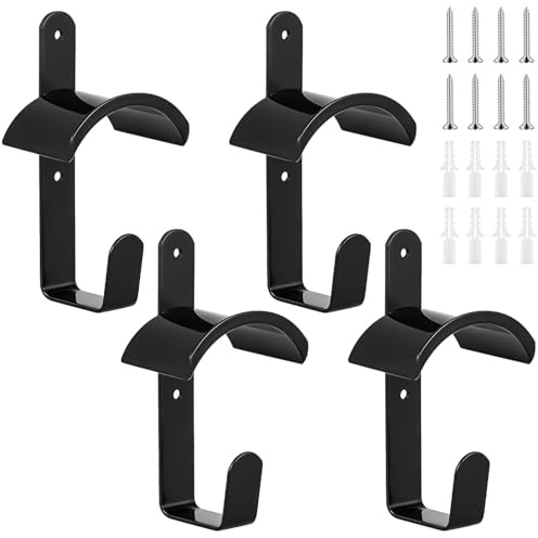 4 Stück Trensenhalter Pferd, Pferde-Zaumzeughalter mit Expansionsröhrchen und Schrauben, Haken Pferd Tack, Halterung Zaumzeug, Bridle Hanger für Reitstall, Führstricke, Sattelkammer, Stall, Schwarz