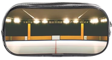 Unkhtt Estuche transparente con estampado de palo de hockey para niños, estudiantes, niños y niñas, organizador de papelería transparente
