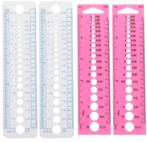 Homoyoyo Set 4 Righelli per Ferri da Maglia in Plastica Strumento di Misurazione per Uncinetto e Tessitura Accessori per Cucito e Maglieria Aiuto Pratico per Lavori a Maglia e Uncinetto