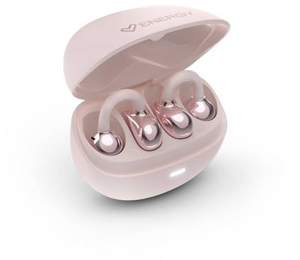 Energy Sistem Open Ear StreetPods Bluetooth 6.0 hörlurar/böjd passform/20 timmars autonomi/riktat ljud/handsfree-mikrofon och röstassistent (rosa)