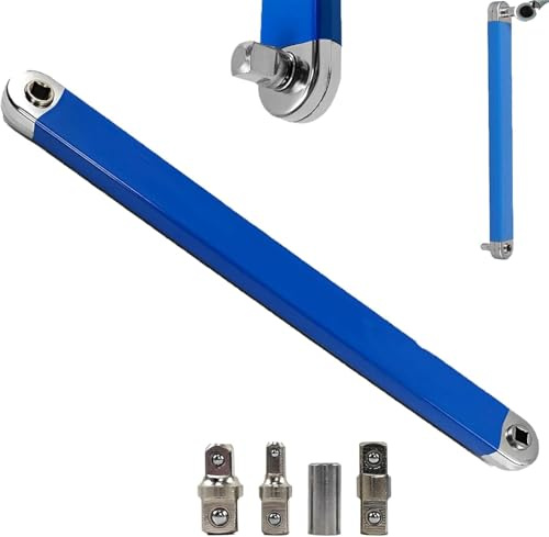 EHOTER Clé À Rallonge Universelle Avec Déport, Multifonctionnelle Cle Plate A Cliquet Extension De Douille Pliable, Clé De Rallonge Pour Les Espaces Restreints Dans Les Garages (Bleu)