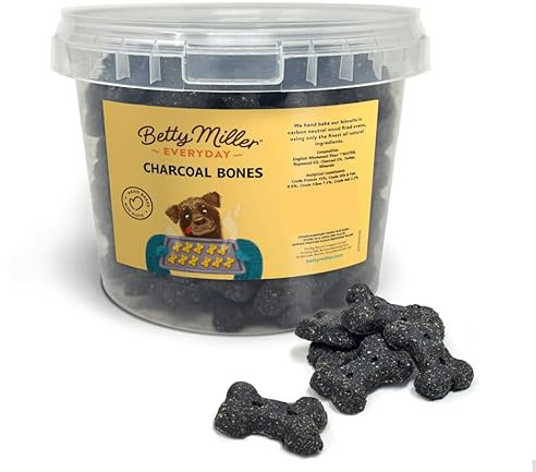 Betty Miller Dog Treats - Charcoal Bones 900g - British Baked Dog Biscuits - Charcoal Biscuits for Dogs