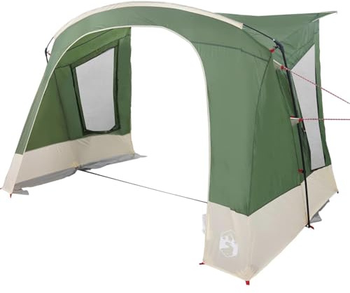 Mhdvray Caravan Vorzelt für 5 Personen, Großes Campingzelt mit Dach für Wohnmobil und Wohnwagen, 410 x 275 x 245 cm, Grün, 185T Polyester TAFT-Gewebe, für Garten und Terrasse