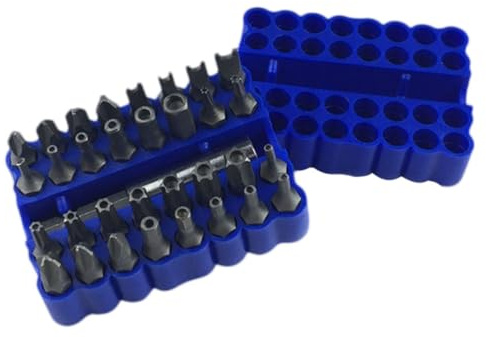 HOUDERCO Juego de Destornilladores Estrella con Bits de Seguridad, Acero Resistente y Soporte Compacto para Bricolaje y Reparaciones Color Aleatorio