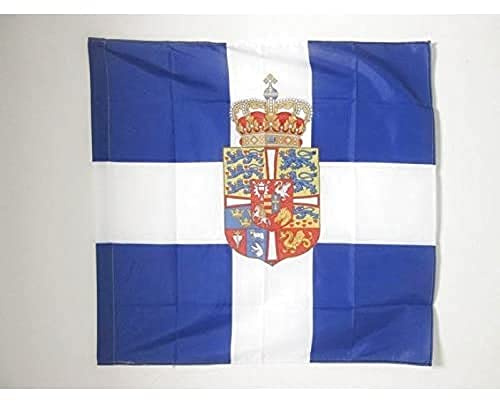 AZ FLAG - Flagge Königliche Standarte Von Griechenland 1936-1967 - 90x90 cm - Griechische Fahne 90 x 90 Cm Scheide Für Mast - Flaggen