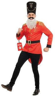 Fun Shack Nussknacker Kostüm Herren, Festliches Halloween Kostüm | Jacke, Gürtel, Hut & Bart, Rotes Nussknacker-Design, Zum Überziehen, Perfekt für Halloween, Ideal zum Verkleiden