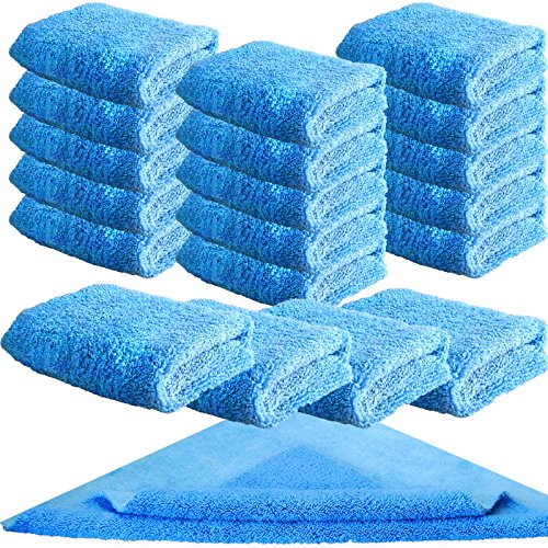 Brestol Juego de 20 paños de Pulido de 40 x 40 cm – 435 g/m² – paños de Microfibra Profesional con Suave Pelo Largo sin Costuras para pulir pulimentos/selladores
