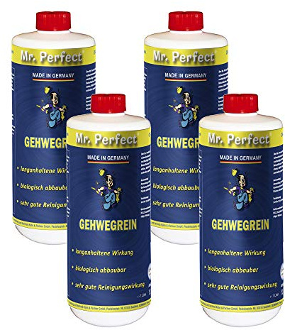 Mr. Perfect® Gehwegrein, 4 x 1 Liter - Grünbelagsentferner für Gehwege und Terrassenplatten