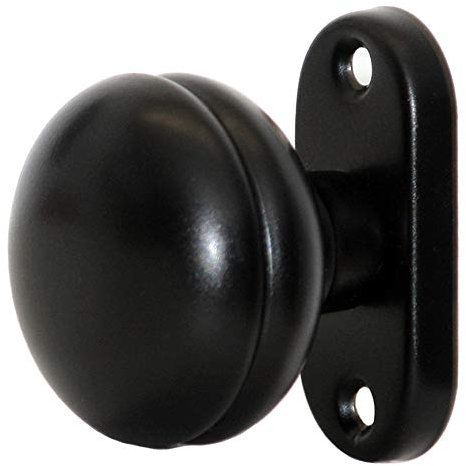 Door Knob on Rosette Door Handle Door Fittings Fixed Black Powder