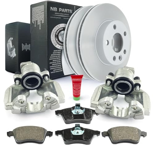 NB PARTS Bremssättel 57mm Bremsbeläge Bremsscheiben 280mm vorne passend für VW Transporter T4