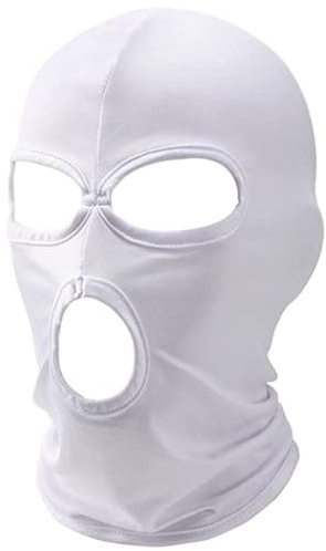 WYSUMMER Sturmhaube, Gesichtsmaske, für Damen und Herren, dünn, drei Löcher, Vollgesichtsmaske für Motorrad, Fahrrad, Jagd, Radfahren, Ski, Weiß, One Size