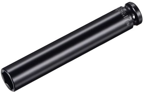 sourcing map 1/2 Drive by 17mm Deep Impact Socket, Heat-Treated CR-V Steel 6 Length, 6-Point Metric Sizes