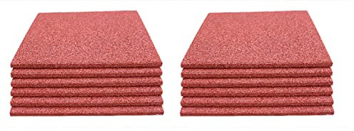 12 x Rot 50x50x2,5cm Gummiplatten Krabbelmatte Kindermatte Fallschutzplatten Fallschutzmatten Fitness Indoor