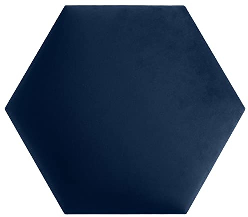 softwalls Hexagon Wandkissen Stoff Blau 40 x 34,5 cm mit 50 mm Polsterung – Modulare Wandpaneele & Akustik Paneele für modernes Wanddesign