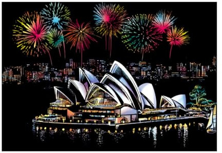 HOMSFOU Handgemaltes Kratzbild Für Stressabbauendes DIY-bastelset Umweltfreundliches Mit Sydney Opernhaus Für Kreative Entspannung Und Dekoration