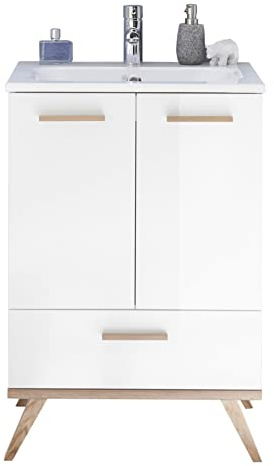 Pelipal Quickset 923 Waschtisch mit Unterschrank, Holzwerkstoff, Eiche Ribbeck quer NB, 89,5x61x46 cm