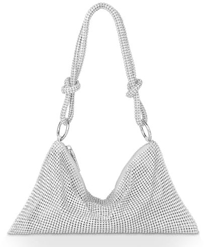 OSDUE Damen Clutch Glitzer, Strass Clutch Geldbörsen, Glitzer Abendtasche Umhängetasche, Kristall Schultertaschen für Hochzeit Party Freizeit Date(39 * 34 cm)