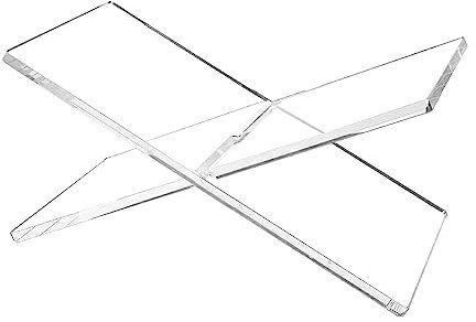 TOLIDA Acryl Buchständer Transparent Kreuzrahmen Zeitschriftenständer Kochbuchständer Rezepthalter 2 Teiliger Tisch Offener Buchhalter für Kochbuch Kunstbuch Bibel Gästebuch Lehrbuch Klein 30x18cm