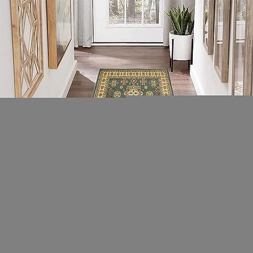 YANHONG Handwebteppich Läufer Teppich 100 x 300 cm Polyester Dauerhaft, Wetterfest Waschbar Küchenläufer mit rutschfestem Gelrücken für Esszimmer, Küche, läufer Flur, Blau