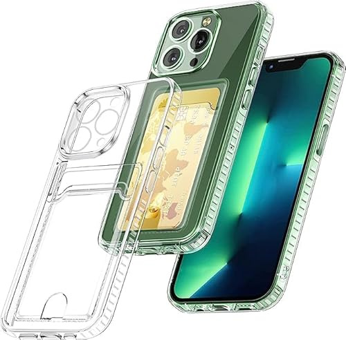 Xerial für iPhone 15 Pro Max hülle mit kartenfach, Transparent Silikon TPU Handyhülle, Ultra Dünn, Soft, Stoßfest Schutzhülle，Bumper Cover