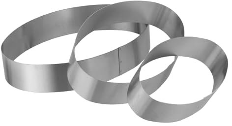 BESTonZON 3st Schimmel Mousseringe Aus Stahl Kuchen-mousse-ring Runde Tortenringe Backring Für Gebäck Mousse Ringform Dessertringe Aus Stahl Käsekuchen Wantan-maschine Oval Rostfreier Stahl