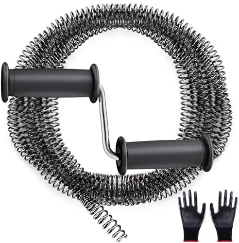 Spirale per la pulizia dei tubi, 10 m, per la pulizia dei tubi, in acciaio inox, a spirale, per la pulizia di tubi, lavandini, vasca da bagno, fognature