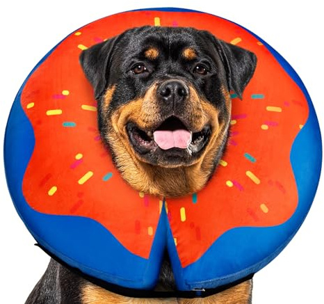 Gimars Hundekragen Leckschutz XL nach Operation, Halsumfang 45,7–63 cm, Halskrause Hund Weich in Donut-Form, Alternative zum E-Halsband und elisabethanischen Kragen für große und mittelgroße Hunde