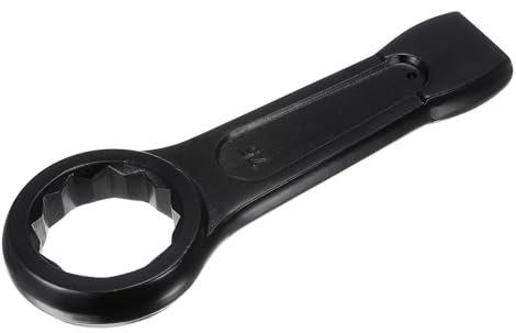 sourcing map Clé de type bague polygonale de 75 mm, clé à tête unique en acier haute résistance à la traction