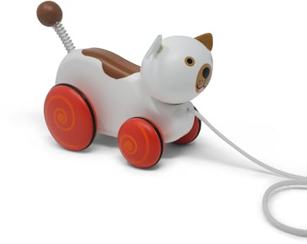 Jack Rabbit Creations- Wiggles The Dog Wooden Pull Toy- Classic Retro Dog Toy for Toddlers- Durable Wooden Construction- Smooth Rolling Wheels- Encourages Imaginative Play-18 Months+