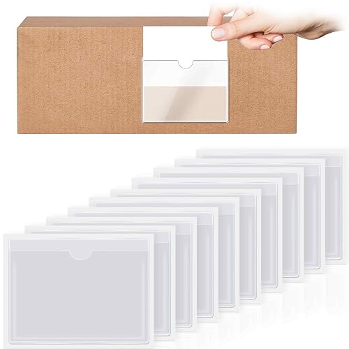 PEVRUAY 10PCS Auto Parkschein Clip,Parklizenz Selbsthaftend, Windschutzscheibe Parkausweis Halter Hülle,Parkschein-Taschen, Transparente Klebetasche für Auto Genehmigungen