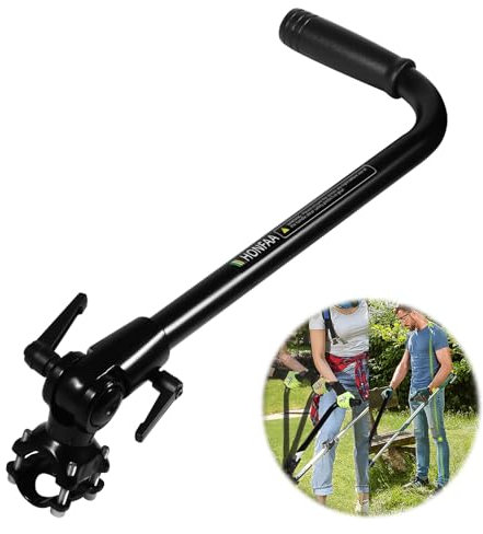 Poignée d'extension pour débroussailleuse - Poignée en aluminium améliorée pour couper facilement les bordures de jardin - Noir