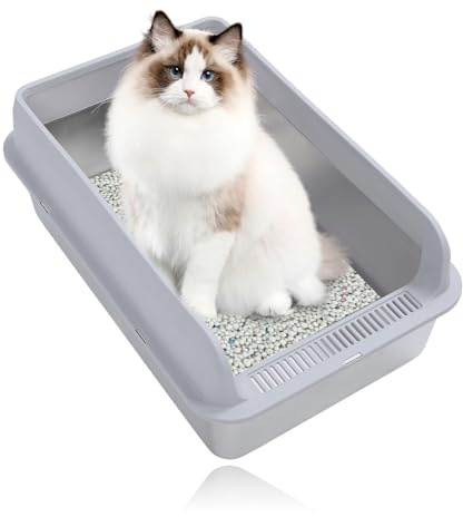 Katzenklappe Großformat aus Edelstahl mit hoher, geschlossener Wand für große Katzen und Haushalte, Edelstahl Katzenklappe mit Deckel, odorfrei, Nicht haftend