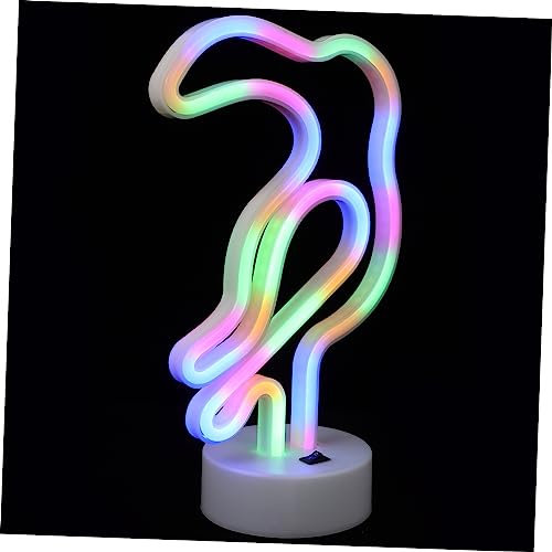 Hoement Led Papagei Neonlampe Mit Sockel Warmes Led Nachtlicht Ohne Batterien Kreative Tisch Dekoleuchte Für Schlafzimmer Und Party
